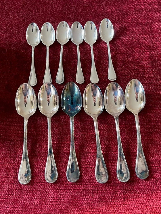 Christofle - Christofle cutlery set with silver metal beads for 12 people. 172 items. (photo 8 of 14)