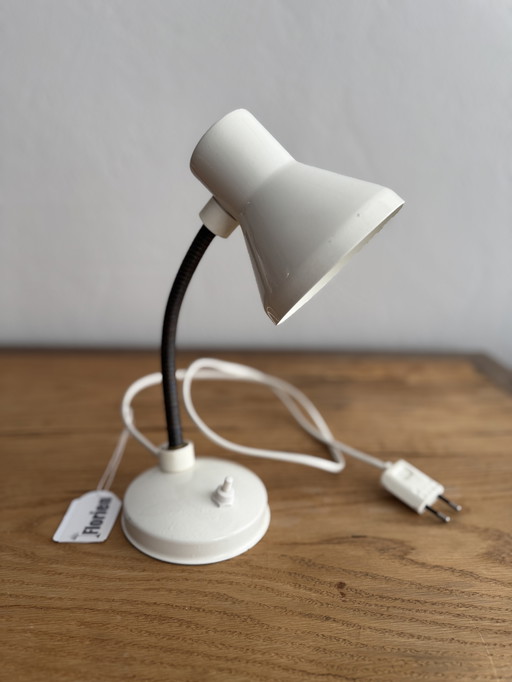 Vintage desk lamp white metal