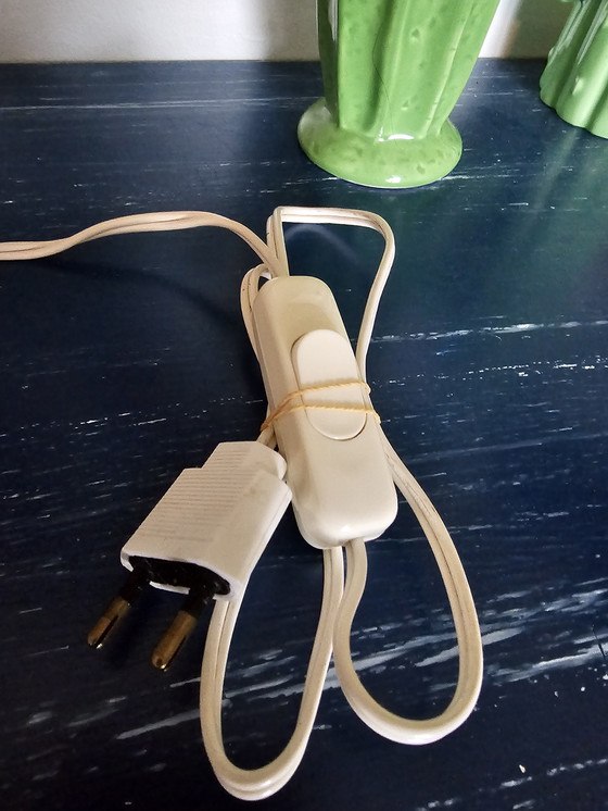 Image 1 of 2 Art Deco Alblast table lamps with brass