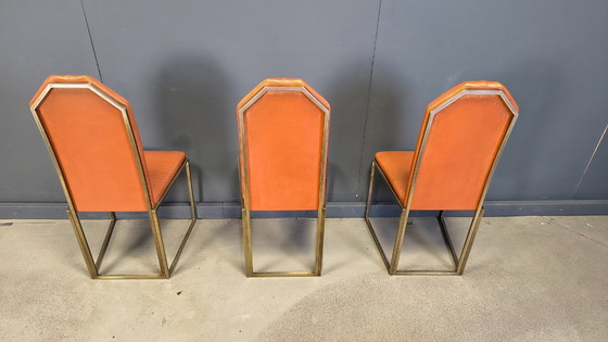 Image 1 of Vintage brass dining chairs by Belgo chrom, 1970s 