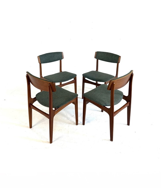 Image 1 of Set van 4 vintage Deense eetkamerstoelen, Thorsø Møbelfabrik ‘70