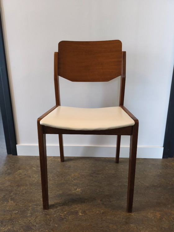 1 Stoel Deens Design Jaren '60 – Eetkamerstoelen, Wood, Skai (photo 2 of 6)