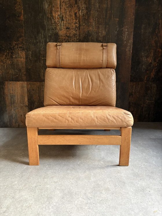 Lounge Fauteuil Met Hocker “Komfort“ – Wood, Leather (photo 3 of 12)