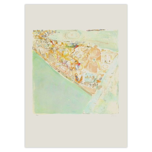 Pierre LESIEUR Paysage à Procida Signed lithograph 1976