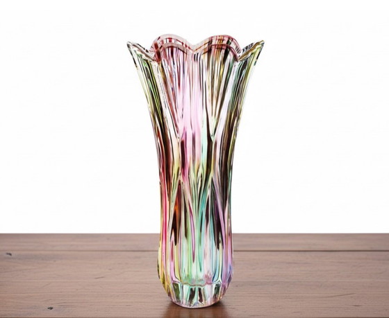 Image 1 of Multicolored colored glass vase