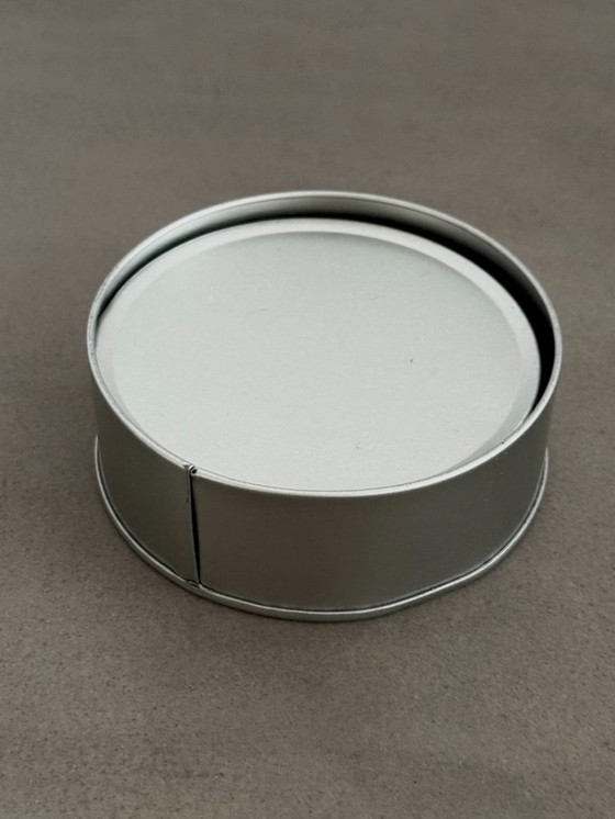 Image 1 of Sotto vetro con effetto acciaio inossidabile/acciaio spazzolato e sughero, design Space Age anni '70