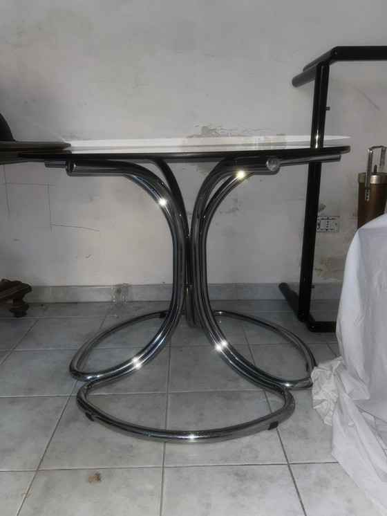 Image 1 of Tavolo da salotto in vetro fumé design italiano Giotto stoppino 60/70