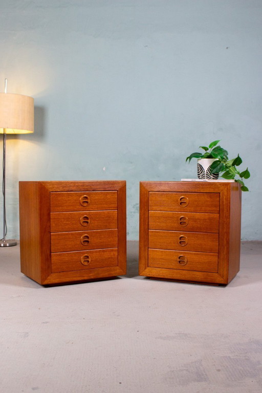 Teakhouten nachtkastje, console, ladekast, Deens, midden 20e eeuw