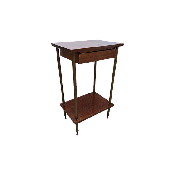 Frans Vintage Mid-Century Bijzettafeltje Met Lade, Jaren 50 – Wood (photo 3 of 7)
