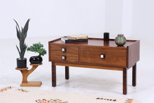 Beautiful Vintage Drawer Chest | Mid - Century Drawer Bedside Table | Retro 60s Rosewood Storage #07-66