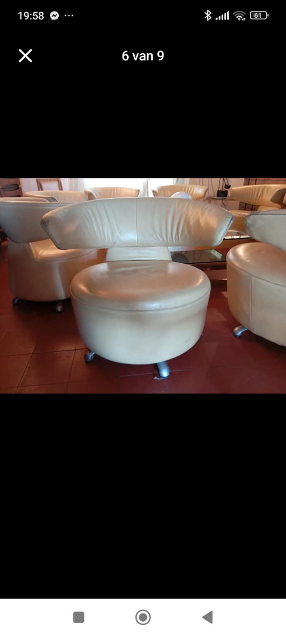 Image 1 of 6 poltrone di design in pelle di Cassina per Toshiyuki Kita