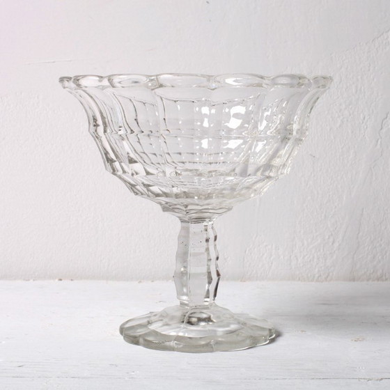 Image 1 of Rare Vintage Glass Pedestal Bowl: Rudolf Schröter Inwald Lord Design / 1935