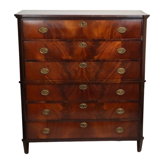 Image 1 of Drawer Cabinet Chiffonnière Flamed Mahogany