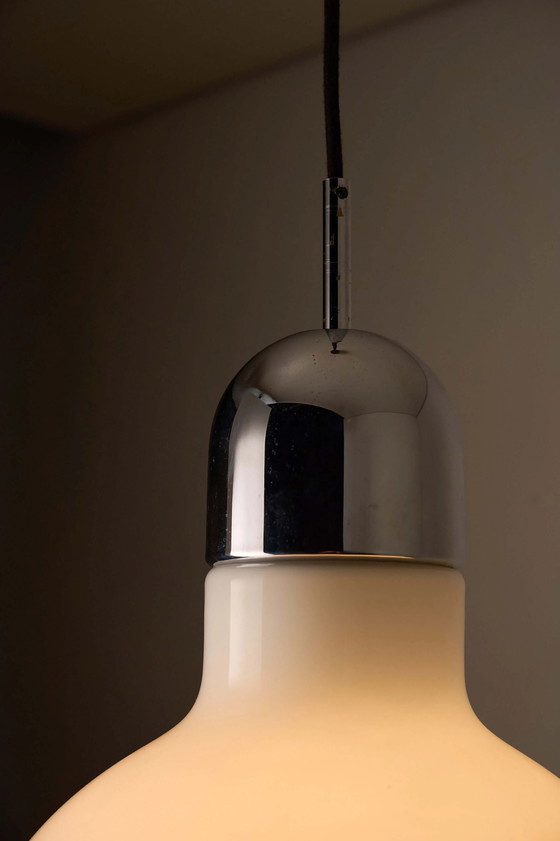 Grande Suspension en Verre Opale et Chrome par Cosack, Cosack Leuchten, Plafonniers, Blanc (photo 2 sur 7)