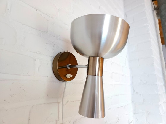 Image 1 of Lampada da parete Herda Diabolo, vintage in alluminio stile spaziale con lampada color bronzo