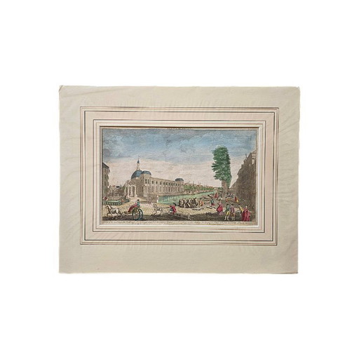 Impresión óptica de la Bolsa de Valores de Róterdam, de 1762.