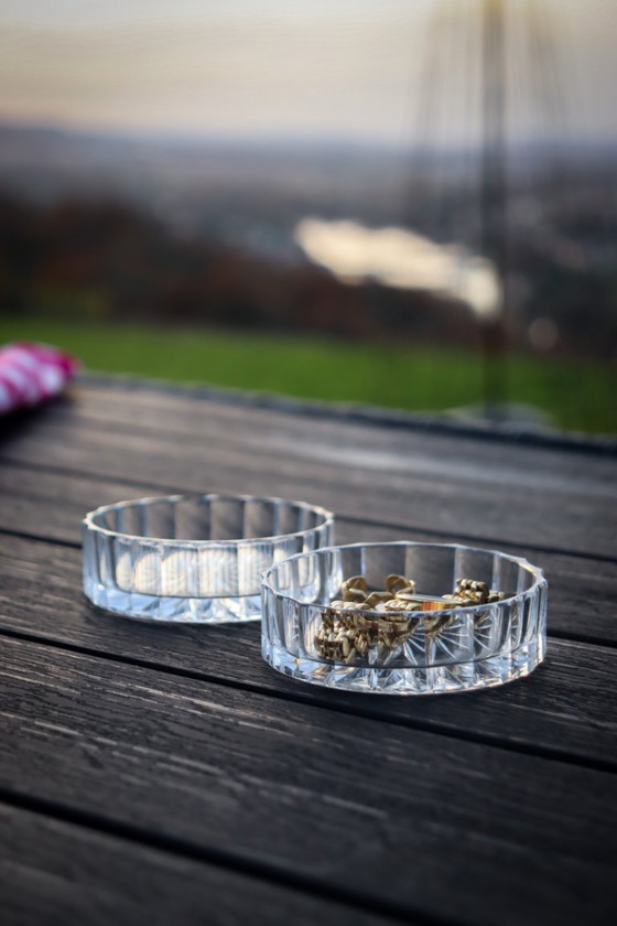 Image 1 of Paar antike Schmuckschalen aus geschliffenem Glas