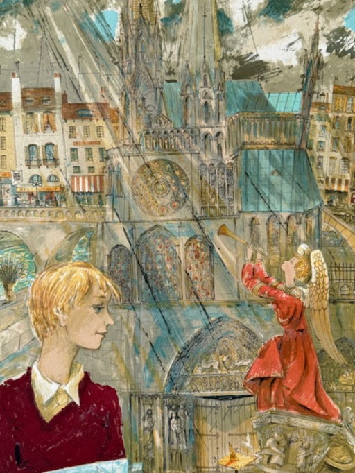 Litografia "Il ponte" di Emil Weddige