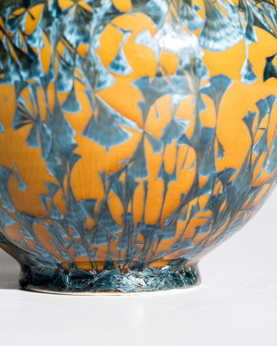Image 1 of Crystalline Glaze Ceramic Vase Attributed Monogram “ML”, Germany, 20th Century