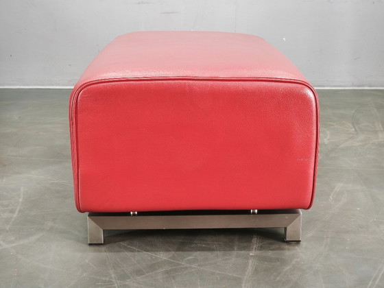 Fauteuils Lounge Oversize en Cuir Rouge et Ottoman Wittmann, Autriche (photo 8 of 20)