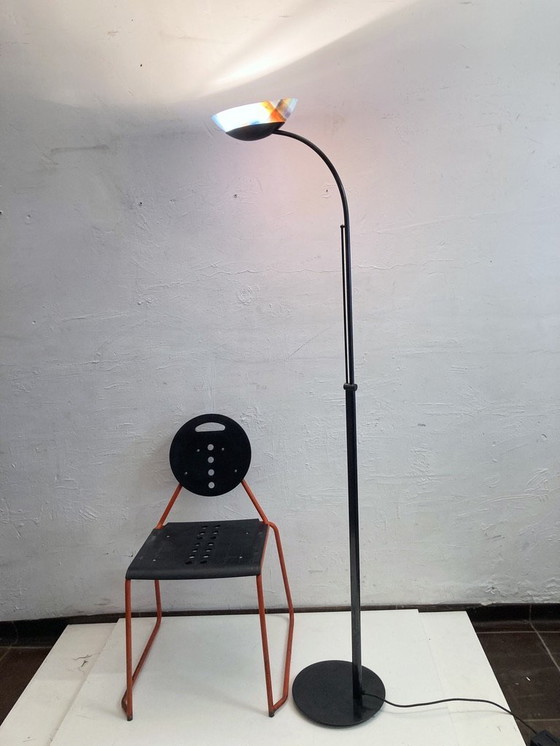 Image 1 of Italienische Halogen Stehleuchte Bogenleuchte Muranoglasschirm von Missoni 80er