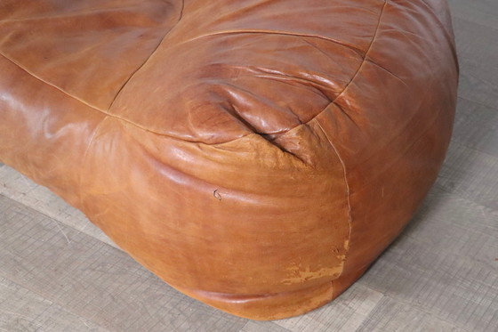 Image 1 of Canapé Croissant en cuir cognac par Raphael Raffel pour Honore Paris, 1970