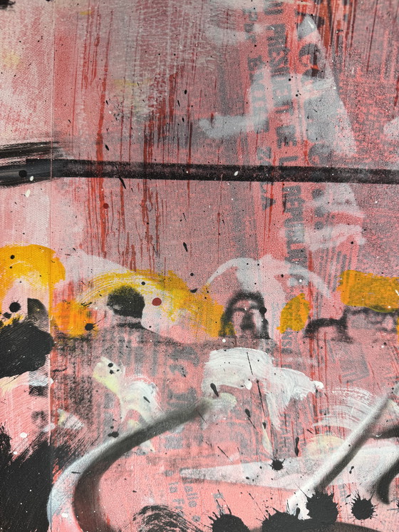 Image 1 of Ronald Chapeau - "Il più grande 1" - Muhammad Ali - Tecnica mista su tela incorniciata