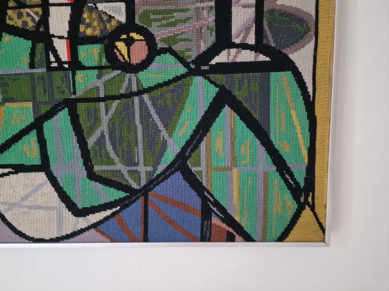 Image 1 of Vintage kubistisch Picasso wandtapijt/schilderij