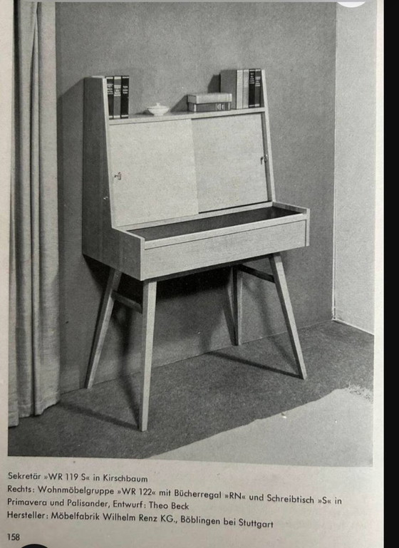 Image 1 of Early Edition: Wilhelm Renz Secretary WR 119 (1950s) – Cherrywood & Resopal