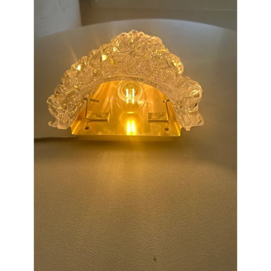 Image 1 of Een paar Art Deco Rostrato wandlampen in Barokke stijl van helder Italiaans Muranoglas