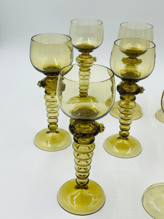 Lot de 8 verres à vin Roemer verts – Bohemia, Verres et carafes, Glass (photo 3 of 17)