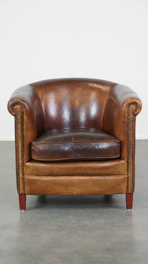 Fauteuil club en peau de mouton