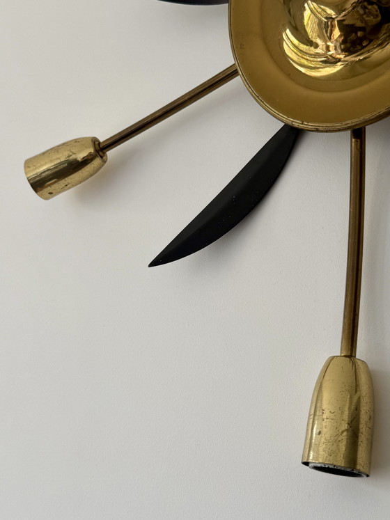 Image 1 of Plafond-/wandlamp Italië 1950 Messing