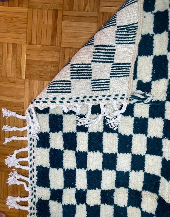 Handgemaakt Berberkleed van zuivere wol, blauw en wit, 2/3 m – Ahrend, Vloerkleden en tapijten, Wool (photo 3 of 5)
