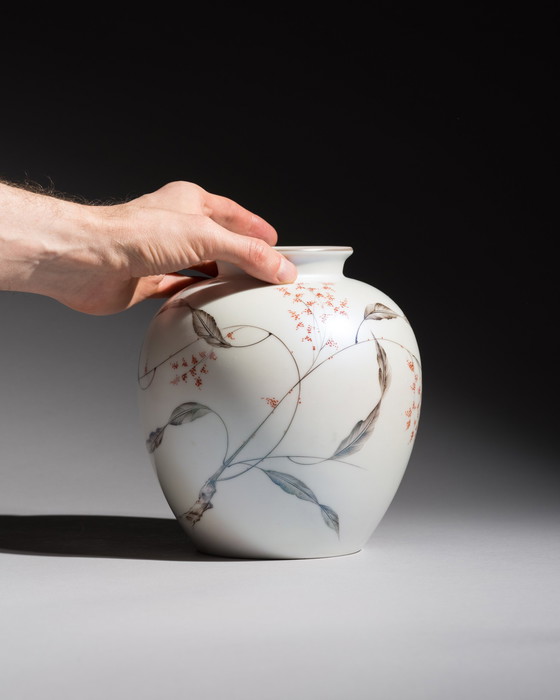 Image 1 of Rosenthal Fritz von Stockmayer Vase Duo Seidenglasur Handbemalt Signatur 2WW