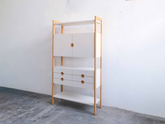 Sistema di scaffali vintage "LYSANG" Scandinavo anni '50 '60 MIDCENTURY, Armadi contenitori, Legno, Bianco (foto 4 di 7)