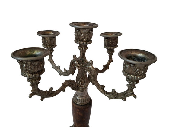 Image 1 of Elegant Vintage 5-Light Candelabra – Signed by AGAD in 1970s Baroque Style