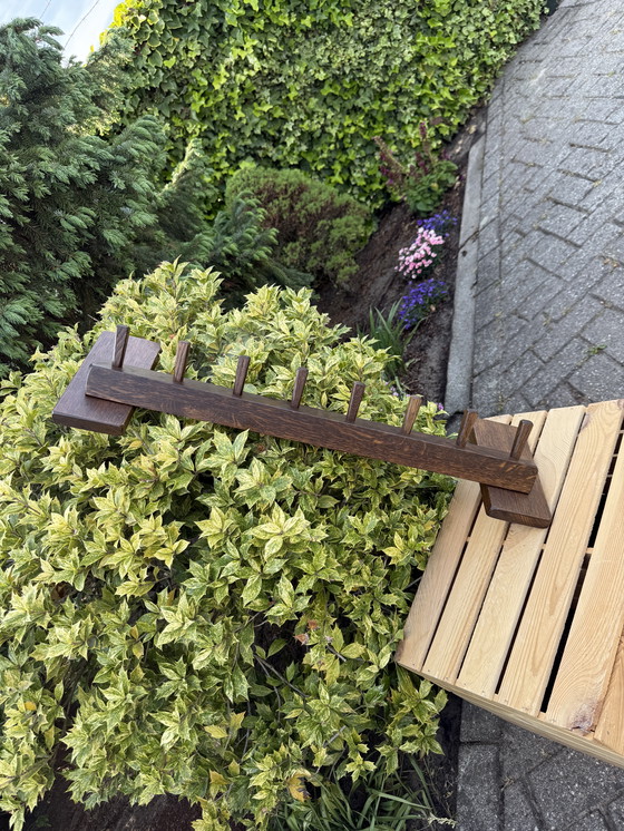 Image 1 of Vintage Holz Kleiderständer Brutalist Style