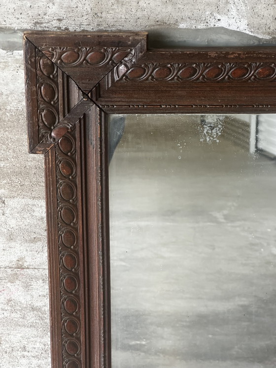 Antieke neorenaissance houten spiegel met houtsnijwerk, eind 19e eeuw – 94 × 69 cm (photo 11 of 15)