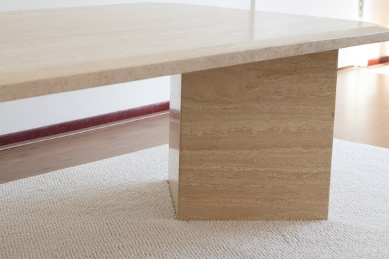 Vintage travertin salontafel, Travertine, Steen, Beige (foto 3 van 10)