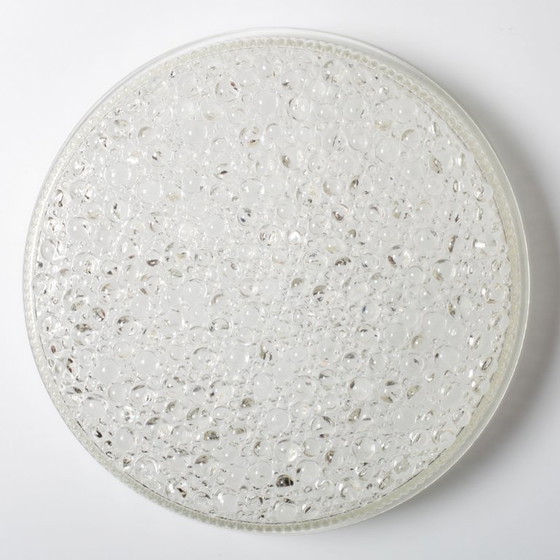 Image 1 of Große, antike Obstschale aus Pressglas / Seltenes, klares Glas-Mittelstück / Italien / 1970er Jahre