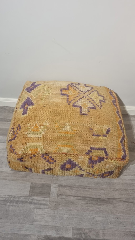 Puf marroquí, cojín de asiento bereber vintage