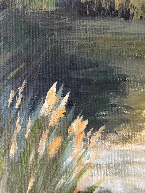 Image 1 of On My Way to School I – Landscape with bridge | Acrylic on canvas