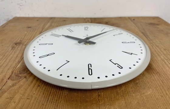 Image 1 of Grey Industrial Factory Wall Clock from Siemens, 1970s