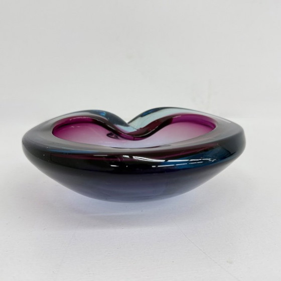 Image 1 of Set of 3 murano summerso pink glass bowls , 1970s