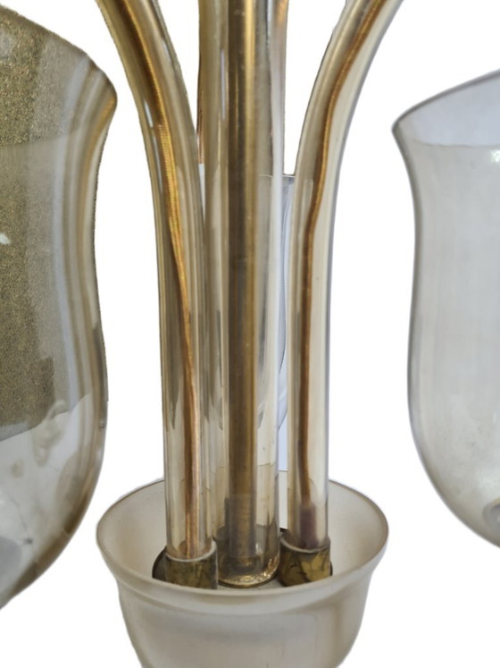 Art Deco kroonluchter van glas, voormalig Tsjecho-Slowakije, jaren 1930 – Metal (photo 10 of 12)