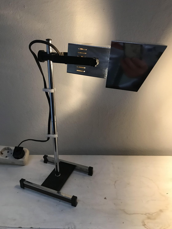 Image 1 of Chrome Cube Table Lamp by Robert Sonneman