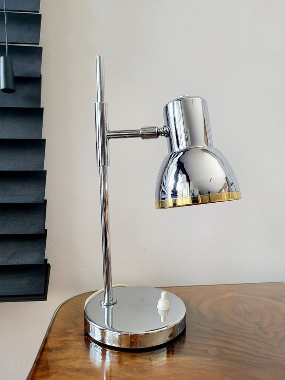 Image 1 of Juego de lámparas de mesa cromadas de mediados de siglo, S. A. Boulanger, década de 1970