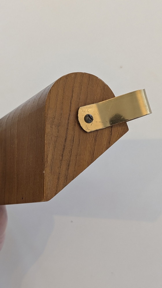 Image 1 of Lampada da parete svedese d'epoca in teak e ottone anni '60