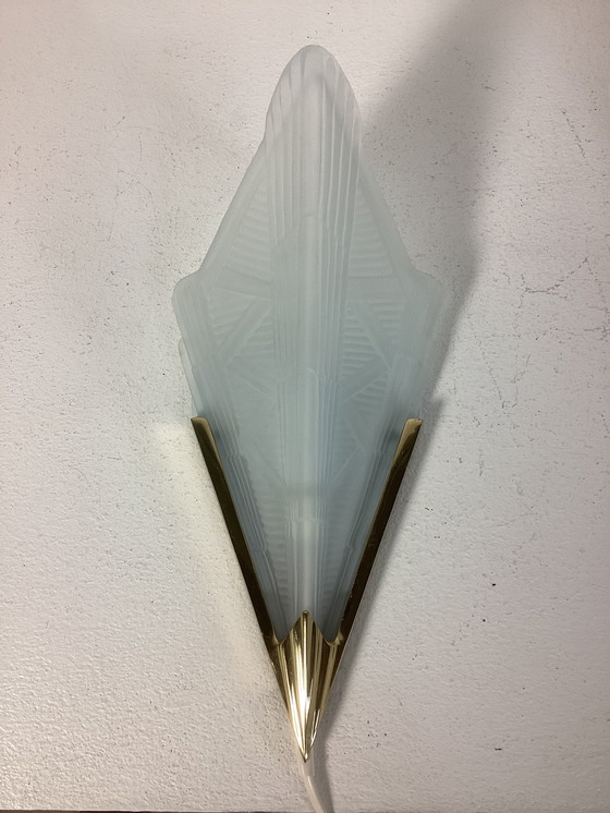 Image 1 of Set di lampade da parete IKEA in stile art deco in vetro rame